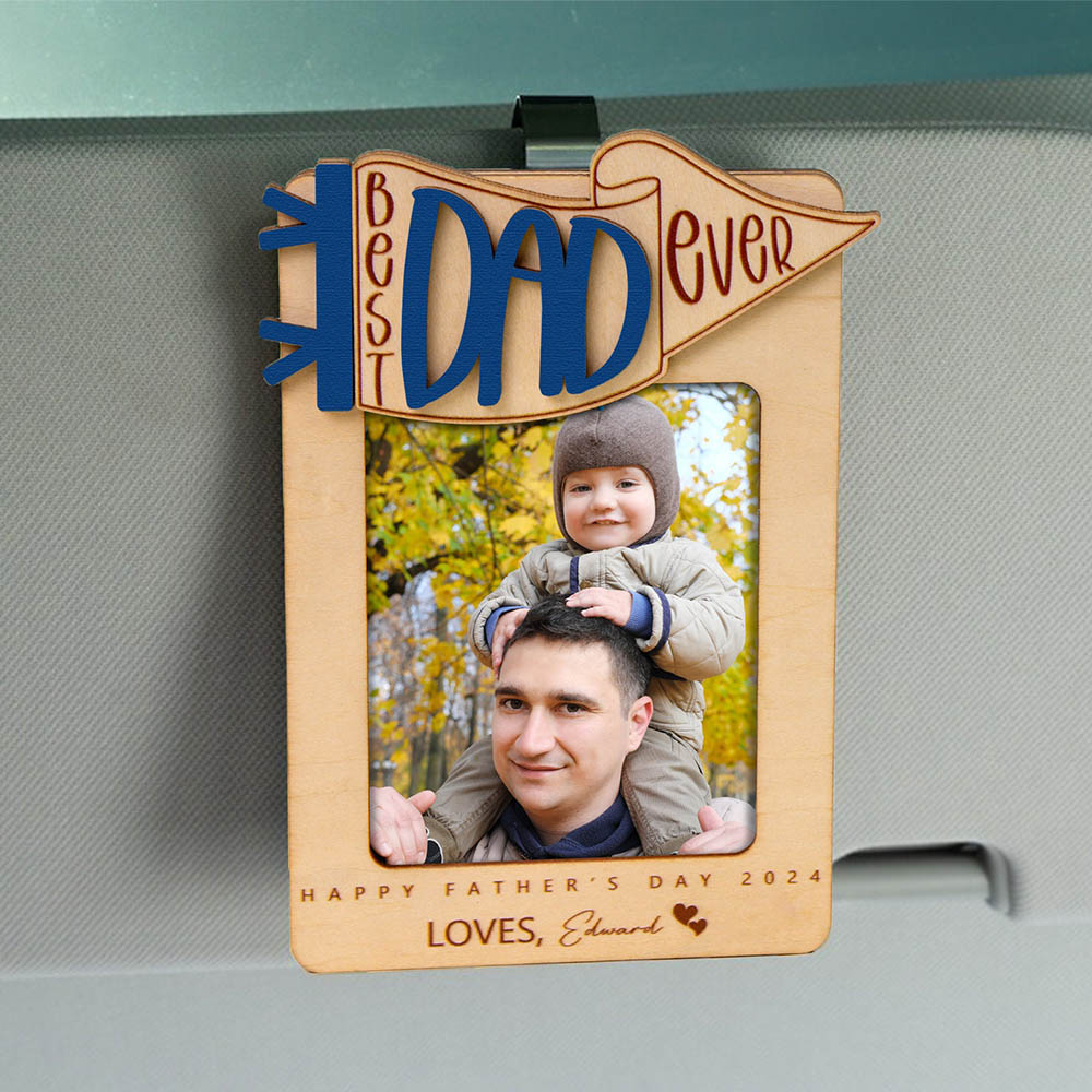 Dad/Grandpa/Papa Personalized Car Visor Clip Photo Frame Father's Day Gift