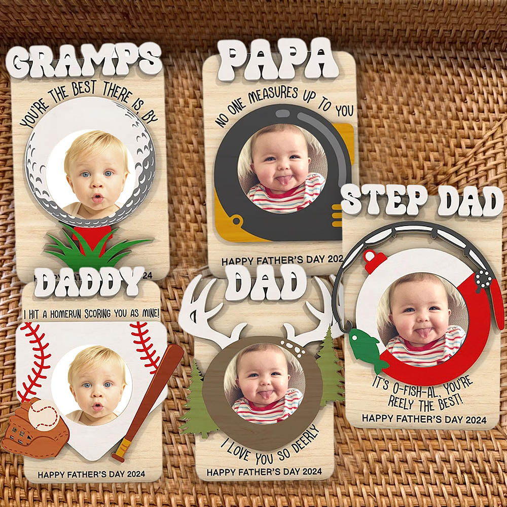 Dad/Grandpa/Papa Custom Photo Car Visor Clip for Father's Day Drive Safe Gift