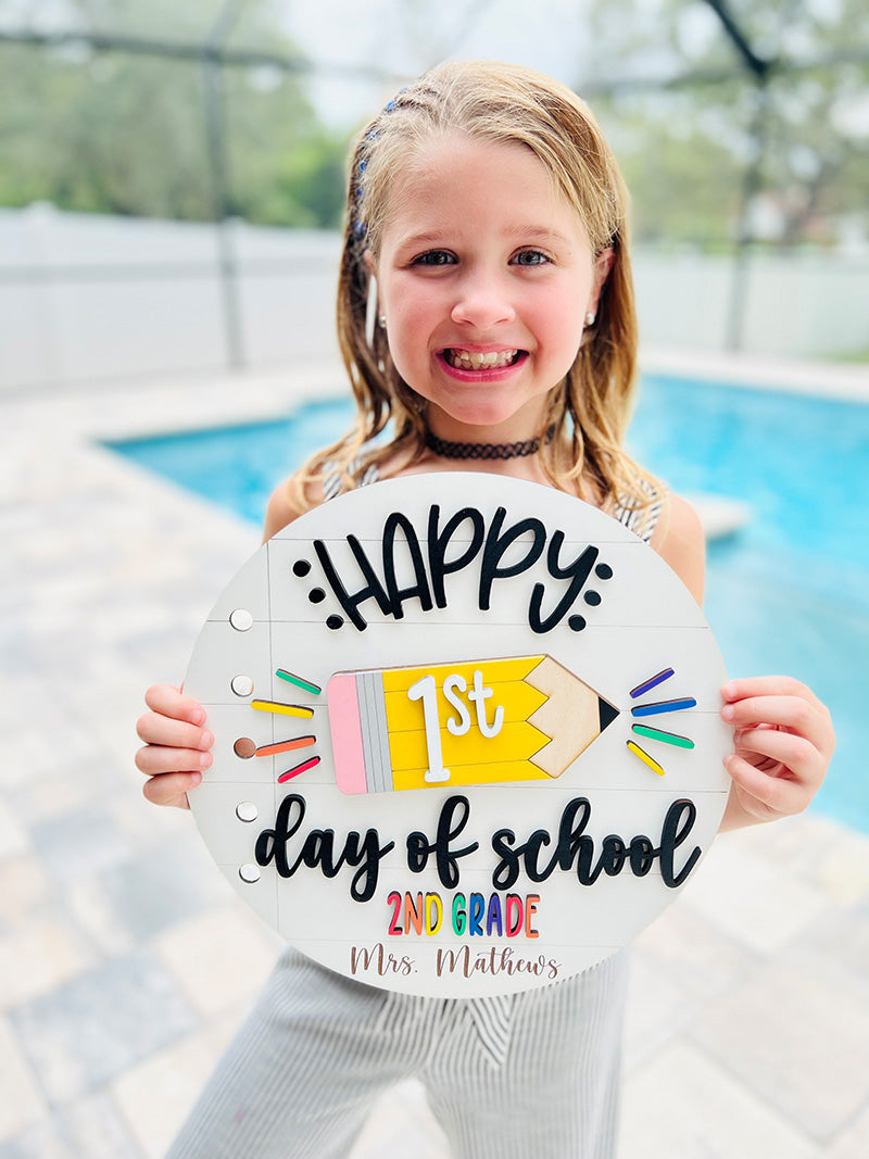 Interchangeable First Day of School Sign, 100th day of school School Sign, last day of school sign, teacher classroom sign, teacher gifts